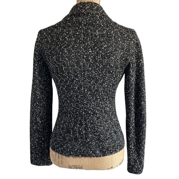 EUC! Ann Taylor Black Cream Tan Tweed Suit Jacket - Size 0P - Picture 4 of 7